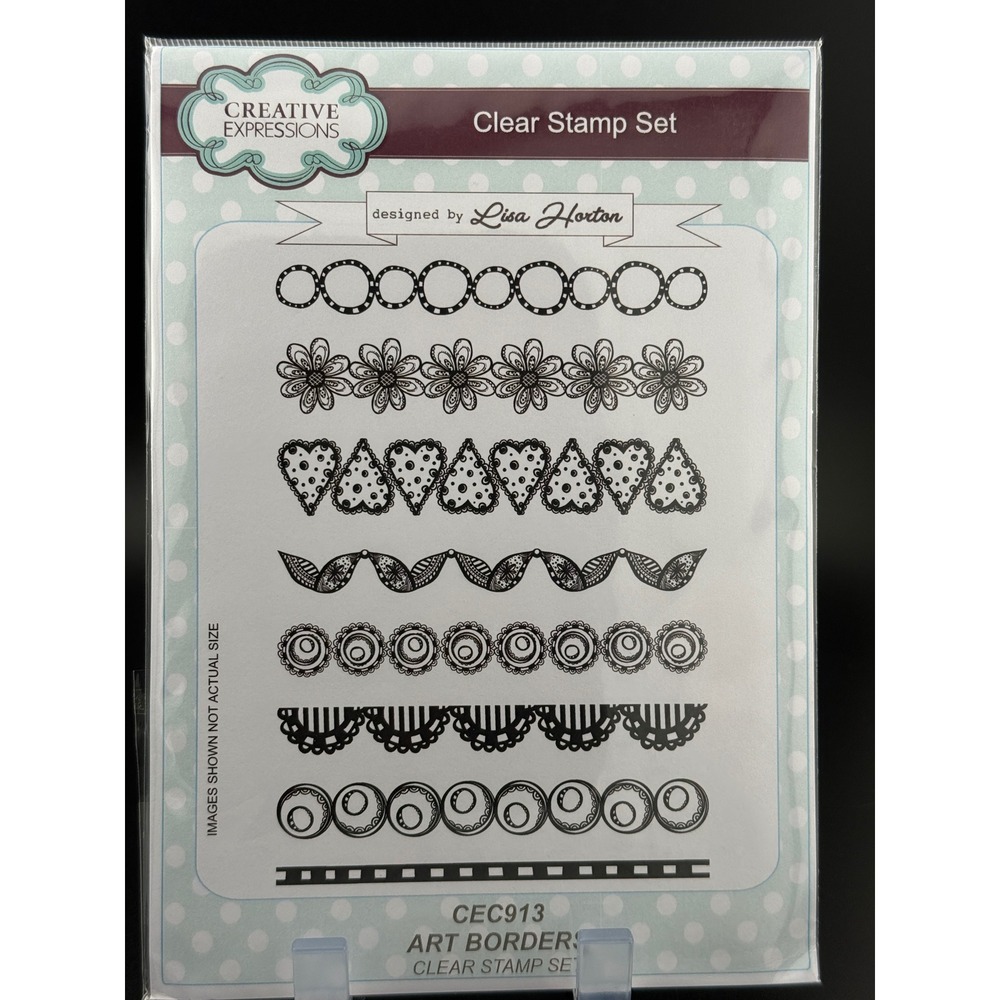 Creative Expressions Art Borders Clear Stamp Set Lisa Horton CEC913 Floral Heart